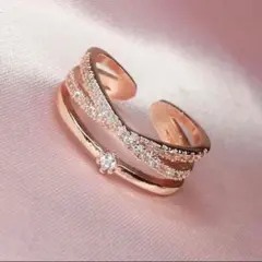 X463 リング レディース 指輪 ハワイアンジュエリー ゴールド フリーサイズ