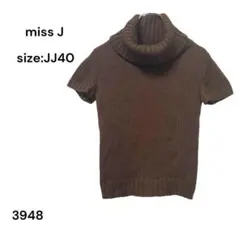miss J ミスジェイ　ニット　トップス　半袖　ブラウン　JJ40 おしゃれのサムネイル