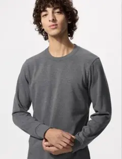 ユニクロ 超極暖 ヒートテック クルーネックT（長袖） Lサイズ ダークグレー