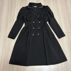 【美品】axes femme POETIQUE 黒 ダブルボタンワンピ パフ袖