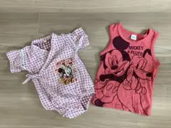 ディズニー兄妹ミニー80cmロンパース100cmタンクトップお揃いリングコーデ