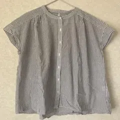 無印良品　ストライプ 半袖シャツ M-Lサイズ