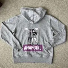 ANAP GIRL バックプリント グレー パーカー M（155-165）