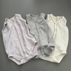ロンパース 3点セット（ピンク・グレー・アイボリー）　60サイズ