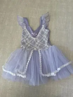 【美品】薄紫色 フリル付きレオタード　100cm