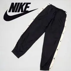 ナイキ　刺繍ロゴ　サイドスナップボタン　バスケット　トラックパンツ　ジャージー NIKE サイドスナップ 裾ロゴ ジャージートラックパンツ【FF-5616