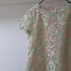 クリスセリーン/刺繍レーストップス　ブラウス　44