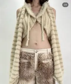 2WAY HOODED MUFFLER KNIT / BLUE