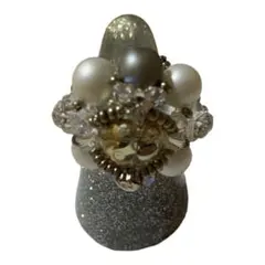 Ｎｏ．５   ビーズアクセサリー 転写パールリング