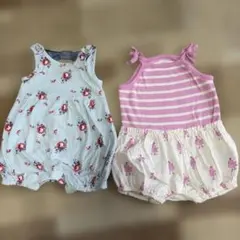 【美品】GAP ノースリーブロンパース　夏用　2枚セット60cm 0-3M