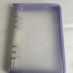 A5 ファイル 6リングバインダー パープル 紫　ジッパー付 シール帳