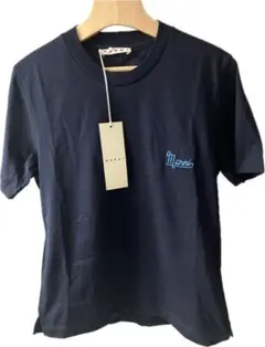 MARNI マルニ ロゴ刺繍カットソー Tシャツ ネイビー　新品未使用 MARNI - マルニ MARNI ロゴプリント Tシャツ オーバーフィット