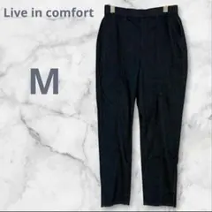 リブインコンフォート パンツ M デニム ブルー ウエストゴム ストレッチのサムネイル