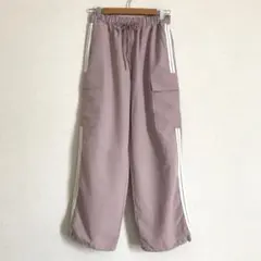 サイドライン　カジュアルパンツ　くすみピンク