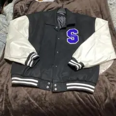 スタジャン 黒/白 S刺繍　イング　INGNI