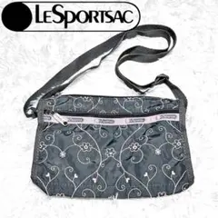 【美品】ハワイ限定LeSportsac 花柄刺繍 ショルダーバッグ