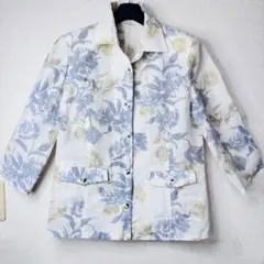 花柄 七分袖 ジャケット シャツ