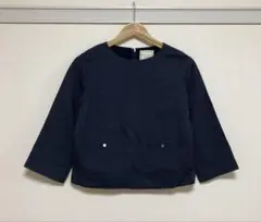 human woman ヒューマンウーマン　ドット柄トップス　ネイビー