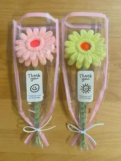 モールフラワー＊ガーベラブーケ＊枯れない花束＊2本＊ピンクイエロー＊卒業式入学式