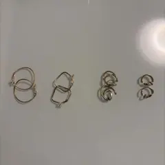 ゴールドイヤリング4点セット　まとめ売り　シンプル