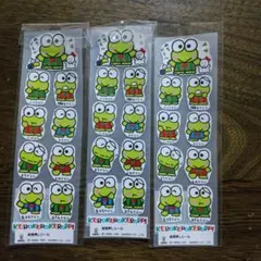 サンリオ けろけろけろっぴ 金箔押しシール3枚/ステッカー：1991年製