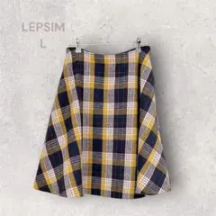 LEPSIM レプシム　チェック柄フレアスカート　大きいサイズ　裏地あり