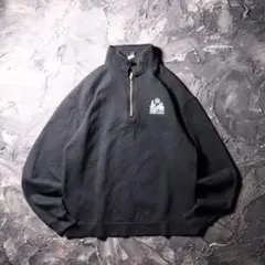 M★古着 ジャージーズ 長袖 ハーフジップ スウェット メンズ ビッグロゴ 刺繍 ラグラン ツートンカラー 紫他 パープル 24feb02 中古 スエット トレーナー トップス ブランド古着ハーフジップスウェットシャツ トレーナー（スウェット