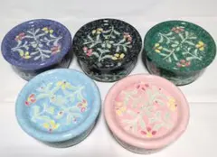 フローラつみつみセット幸泉窯 蓋付小鉢 5客セット 花柄のサムネイル