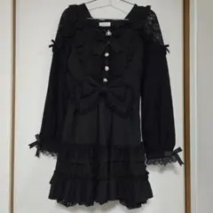 LIZLISA ティアラリボンティアードワンピース 黒