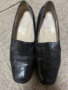 本革 パンプス ヒール 黒 23cm