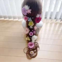 ラプンツェル髪飾り♡かすみ草♡ガーベラ♡パステル