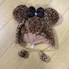 ディズニー　ヒョウ柄リボン付き ファンキャップ カチューシャ