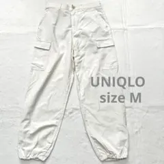 UNIQLO カーゴパンツ M ホワイト 裾ゴム 美品 春夏