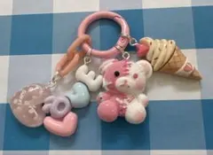 じゃらじゃらキーホルダー　くまピンク
