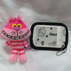 ♡不思議の国のアリス♡チェシャ猫♡マスコットストラップ&パスケース　２点