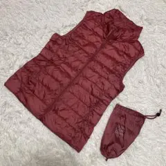 美品　UNIQLO ウルトラライトダウンベスト　赤　ナイロン　レディース　M