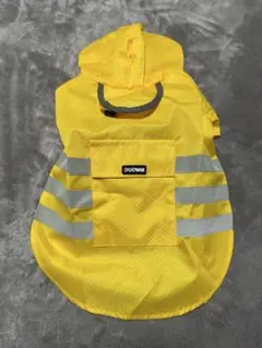 【新品未使用】犬用フード&反射テープ付きレインコート Lサイズ