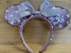 ミニー　スパンコール　カチューシャ　ピンク