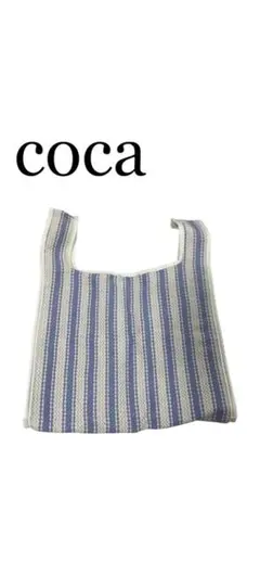coca 青と白のストライプ トートバッグのサムネイル