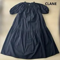 CLANE クラネ 2WAYショルダーワンピース ティアード ギャザー 黒のサムネイル