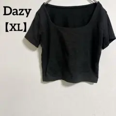 Dazy 【XL】ブラック 黒 オフショルダー Tシャツ ショート丈