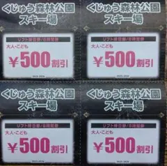 くじゅう森林公園スキー場　500円割引券　4枚セット