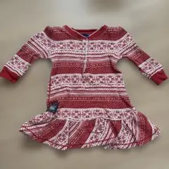 RALPH LAUREN 赤白ストライプ ワンピース 12M 70-80