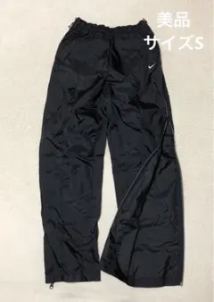 NIKE ナイキ　サイドフルジップ　ナイロンパンツ　y2k 刺繍ロゴ　サイズS