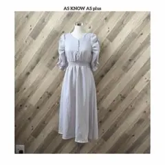 ✨新品✨アズノゥアズプラス パワショルキラ釦5分袖ワンピース ロングワンピース