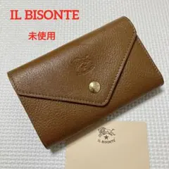 未使用IL BISONTE レザー二つ折り財布 バイブル型 コンチョ ターコイズ 