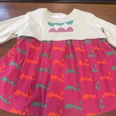 マーキーズ グレー×ピンク グラフィックワンピース 90