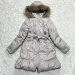 【美品】ROPE ダウンコート リバーシブル ウエストリボン ラクーンファー M