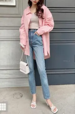 GRL ハイウエストテーパードデニムパンツ［cu157］グレイル