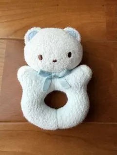 familiar くまさんラトル♡水色 ガラガラ